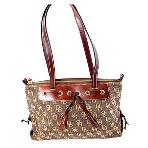 Dooney & Bourke Logo Canvas Shoulder Bag Purse NEW